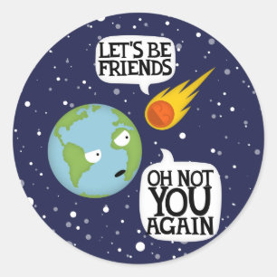 Sticker Rond Astéroïde de nouveau