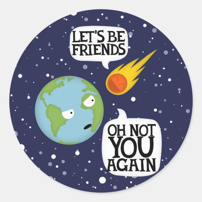 Sticker Rond Astéroïde de nouveau (Devant)