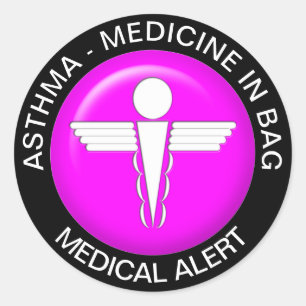 Sticker Rond ASTHME - Médecine dans un sac