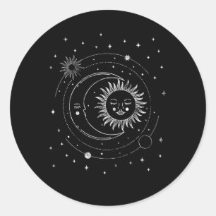 Sticker Rond Astrologie de l'alchimie de la lune solaire