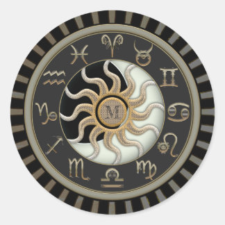 Sticker Rond Astrologie Sun et Moon Design