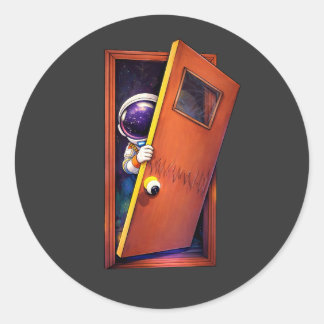 Sticker Rond Astronaut Doorway  