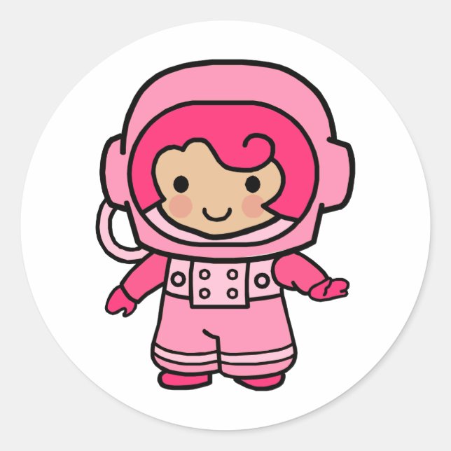 Sticker Rond Astronaut Girl (Devant)