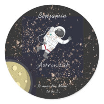 Astronaut Moon Monogramme Enfants 5e anniversaire