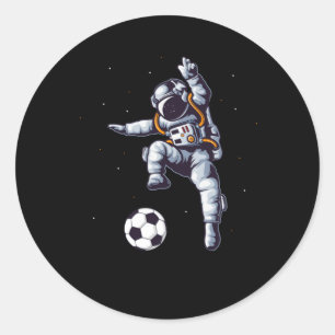 Sticker Rond Astronaute De Football Dans L'Espace Ventilateur