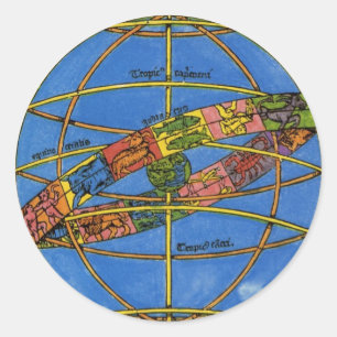 Sticker Rond Astronome Claudius Ptolemy, Céleste Vintage