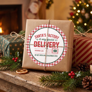 Sticker Rond Atelier du Père Noël Livraison Spéciale Père Noël