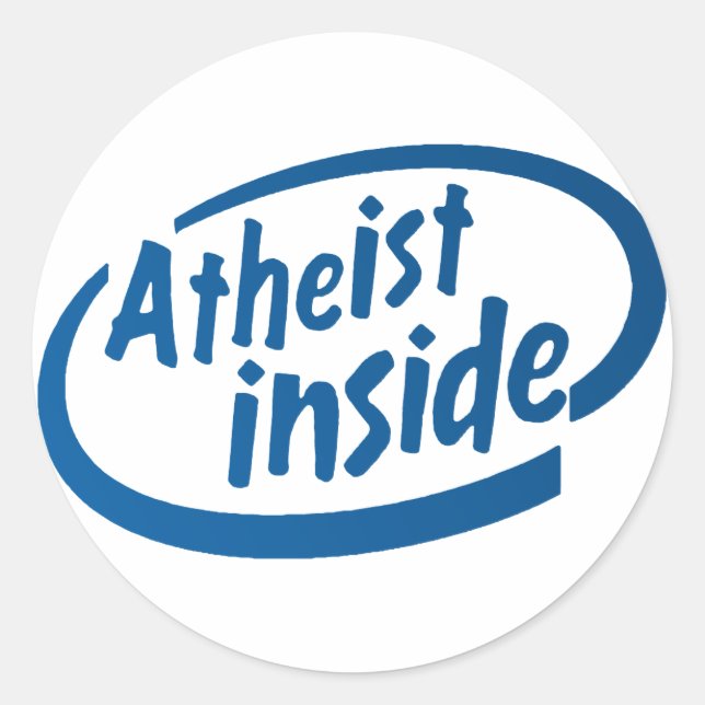 Sticker Rond Athée à l'intérieur (Devant)
