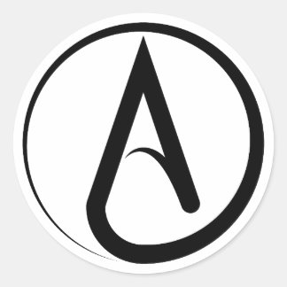 Sticker Rond Atheist Symbol Black