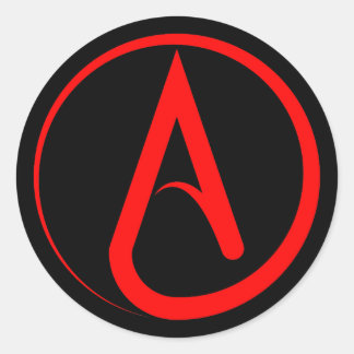 Sticker Rond Atheist Symbol Red