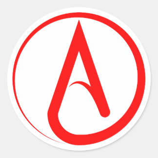 Sticker Rond Atheist Symbol Red