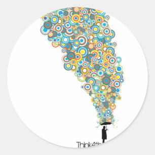 Sticker Rond Athéiste parapluie