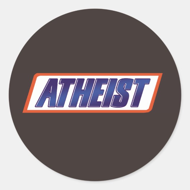 Sticker Rond Athéiste parodique (Devant)