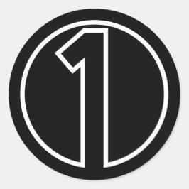 Sticker Rond Athlètes Numéro 1 forme circulaire