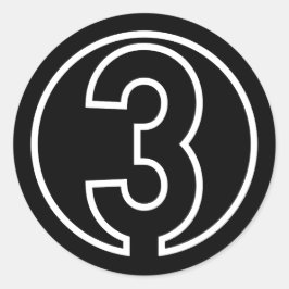 Sticker Rond Athlètes Numéro 3 forme circulaire