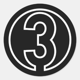 Sticker Rond Athlètes Numéro 3 forme circulaire