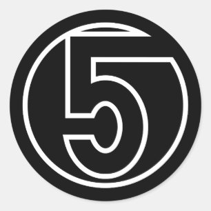 Sticker Rond Athlètes Numéro 5 forme circulaire