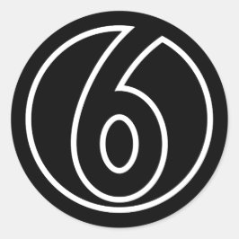 Sticker Rond Athlètes Numéro 6 forme circulaire