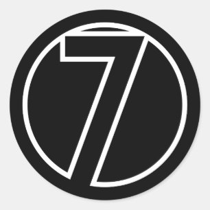 Sticker Rond Athlètes Numéro 7 forme circulaire