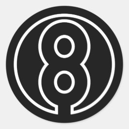 Sticker Rond Athlètes Numéro 8 forme circulaire