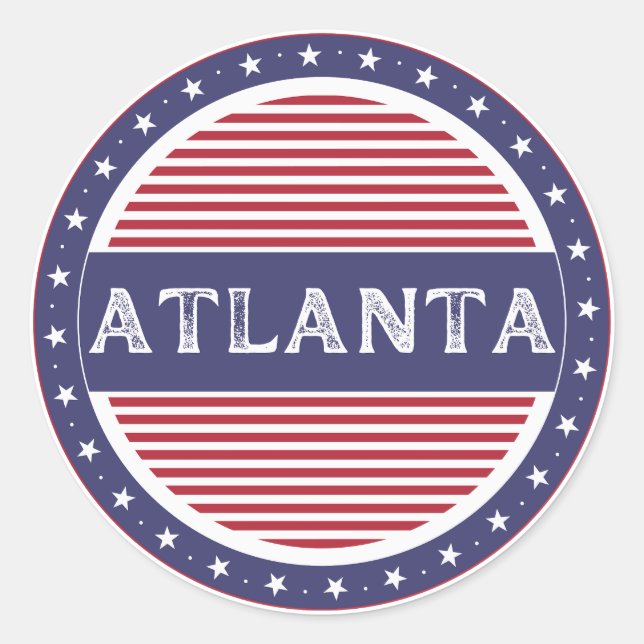 Sticker Rond Atlanta City Pride Emblem – American Identity (Devant)