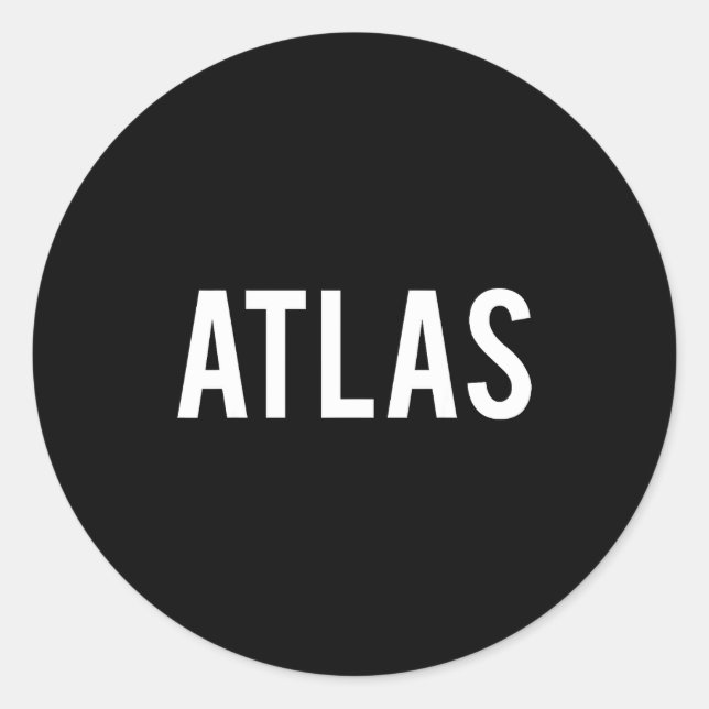Sticker Rond Atlas - Cool New Funny Name Fan Gift Tee  (Devant)
