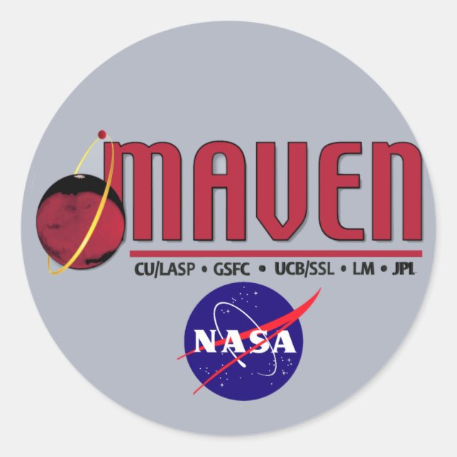 Sticker Rond Atmosphère Mars et EvolutioN Volatile (MAVEN) (Devant)