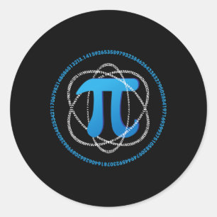 Sticker Rond Atom Pi Day Math Science Lover Cadeau