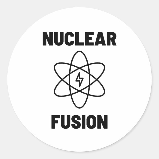 Sticker Rond Atome de fusion nucléaire (Devant)
