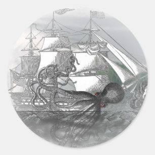 Sticker Rond Attack par Giant Octopus