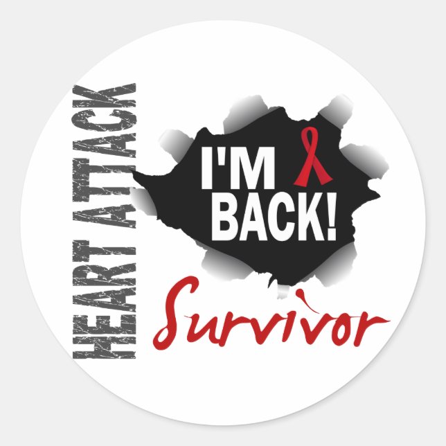 Sticker Rond Attaque cardiaque du survivant 7 (Devant)