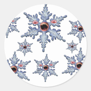 Sticker Rond Attaque des Zombies du Flocon de Neige !
