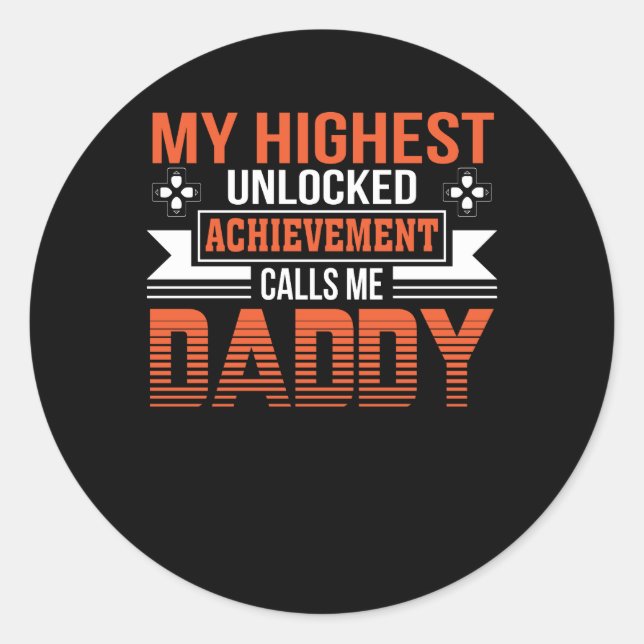 Sticker Rond Atteindre M'Appelle Vidéo Gamer Papa (Devant)