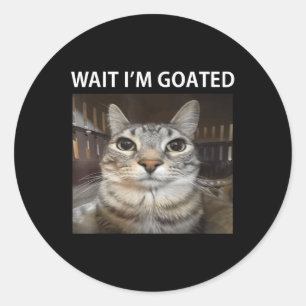 Sticker Rond Attends, Je Suis Allé Mème De Chat Silly