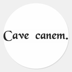 Sticker Rond Attention au chien