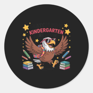 Sticker Rond Attention maternelle me voici Aigle retour à l'éco