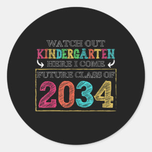 Sticker Rond Attention maternelle me voici futur Cl de 20