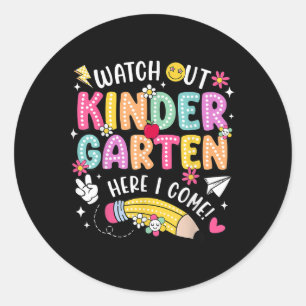 Sticker Rond Attention maternelle me voici Kinder retour à l'éc