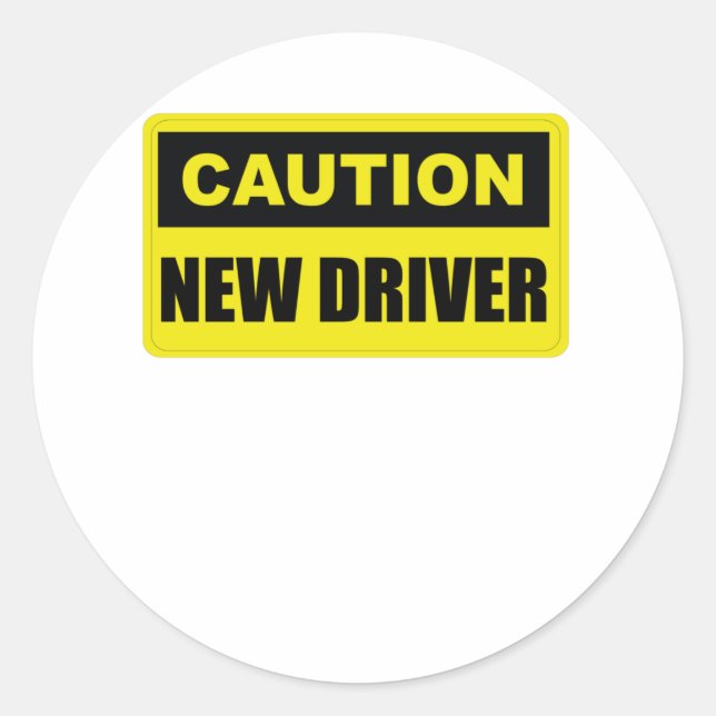 Sticker Rond Attention Nouveau conducteur - Lady Driver - Stude (Devant)