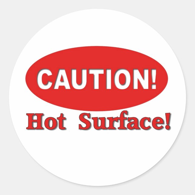 Sticker Rond Attention ! - Surface chaude (Devant)