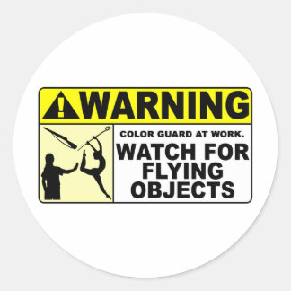 Sticker Rond ATTENTION Surveillez Les Objets Volants !