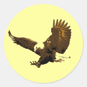 Sticker Rond Atterrissage d'aigle