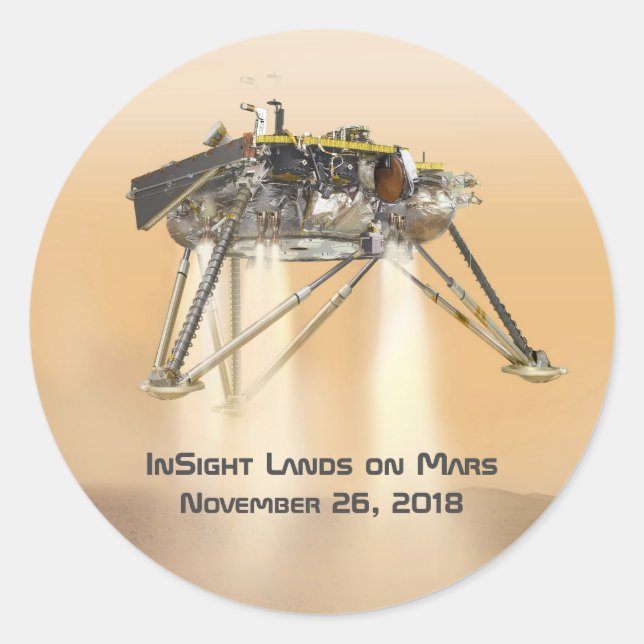 Sticker Rond Atterrissage en vue sur Mars (Devant)