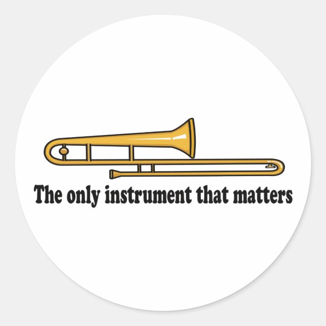 Sticker Rond Attitude de trombone (Devant)