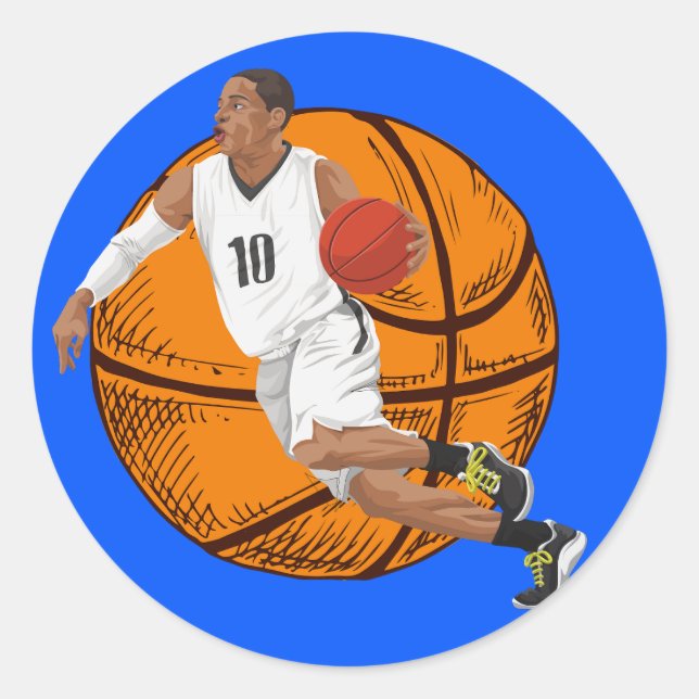 Sticker Rond Attitude du basket-ball (Devant)