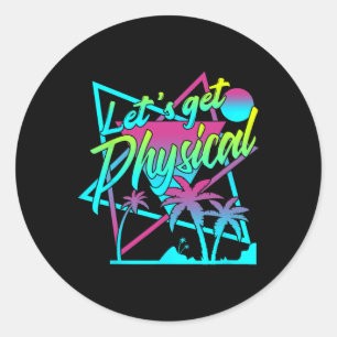Sticker Rond Attractions physiques - Fitness Fitness 80's Worko