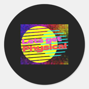 Sticker Rond Attractions physiques Salle de gym Tee Rad 80s