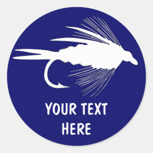 Sticker Rond Attrait de pêche de mouche à personnaliser