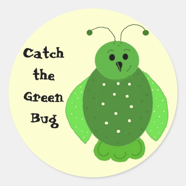 Sticker Rond Attrapez le bâton vert (Devant)