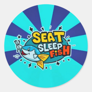 Sticker Rond Attrapez un peu de plaisir avec le poisson dormant